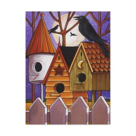 Cathy Horvath-Buchanan 'Moon Crows Houses' Canvas Art,18x24